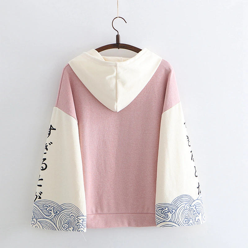 Women's printed hooded sweater