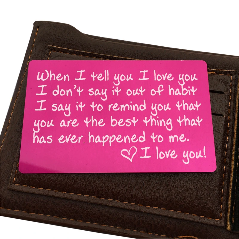 Engraved When i Tell You i Love You Metal Card Wallet Card