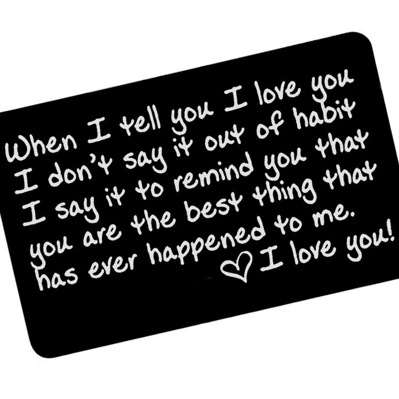 Engraved When i Tell You i Love You Metal Card Wallet Card