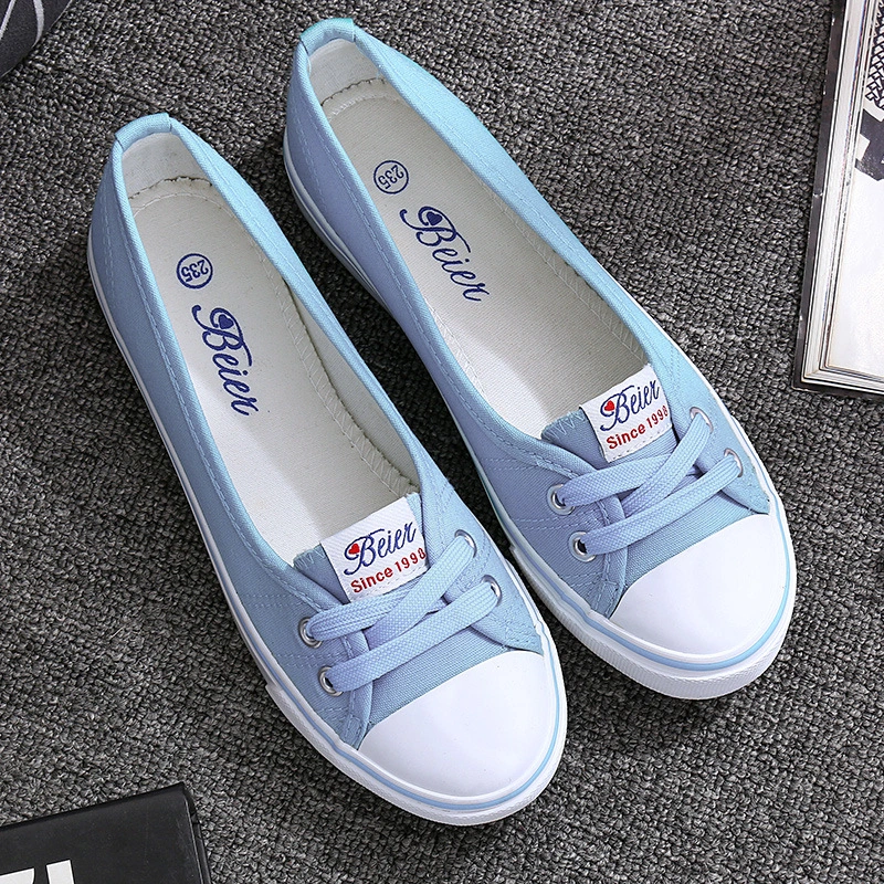 Flat bottom women's shoes breathable new canvas shoes