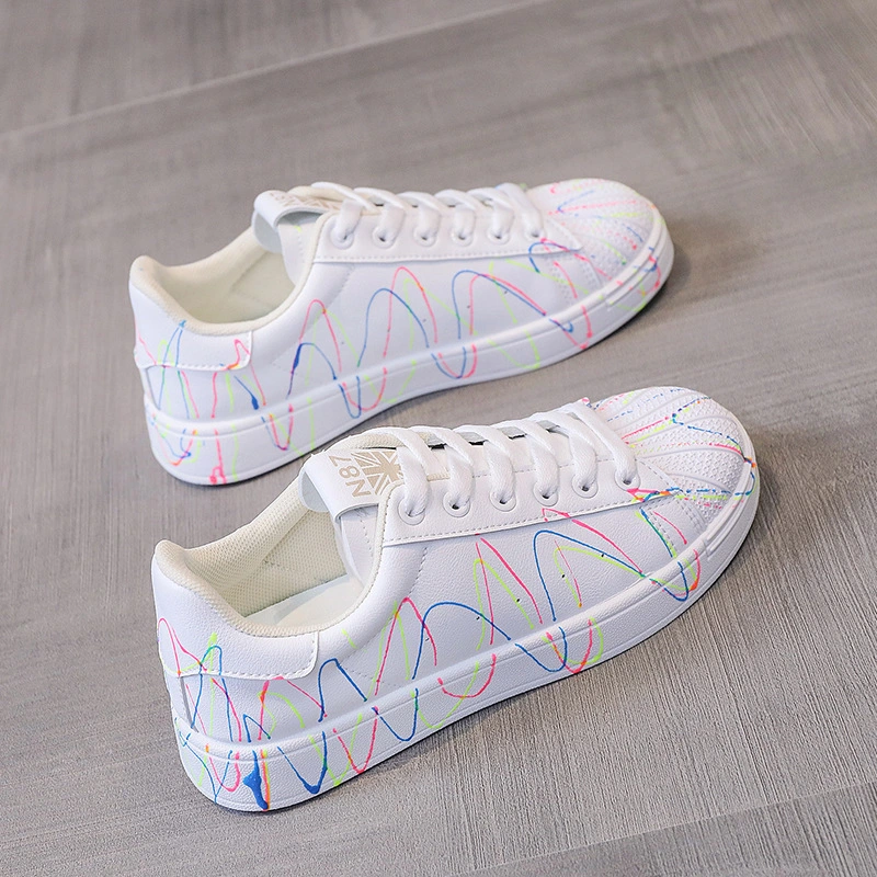 Starry luminous little white shoes women