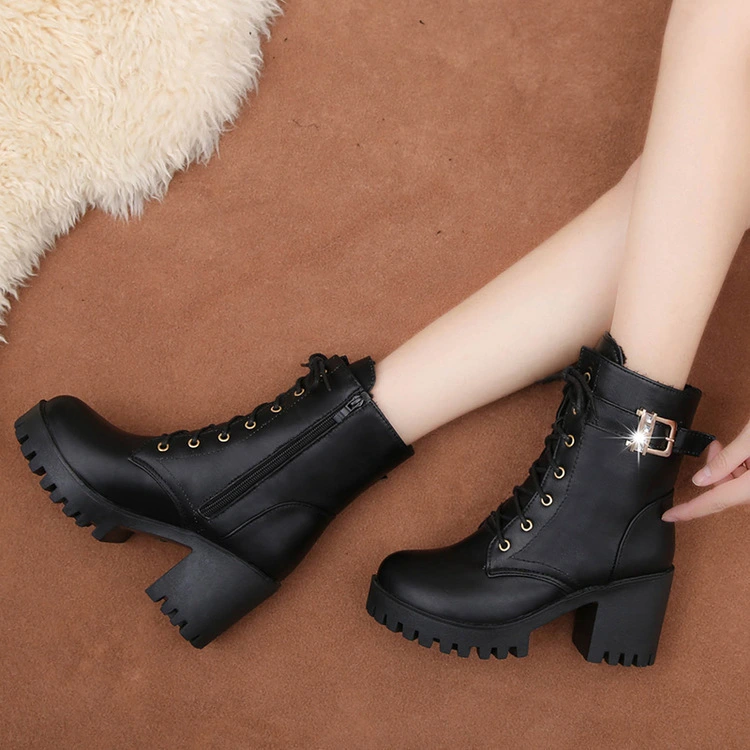 High-heeled Martin boots