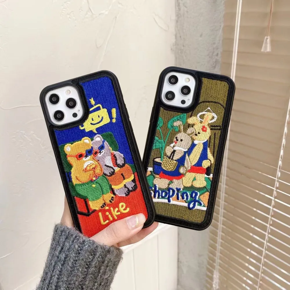 Embroidery Cartoon Mobile Phone Case