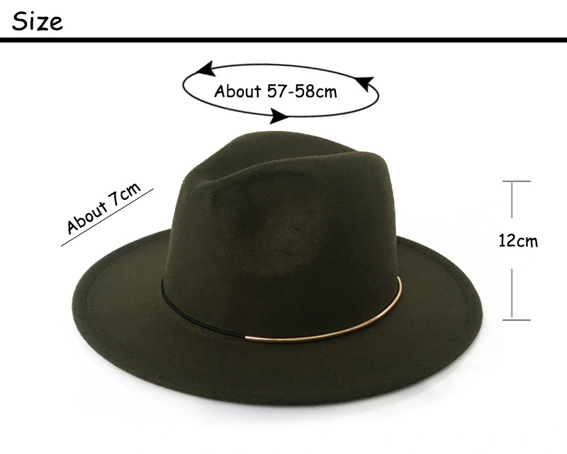 Women's Trendy Hats Gold Buckle Jazz Hat