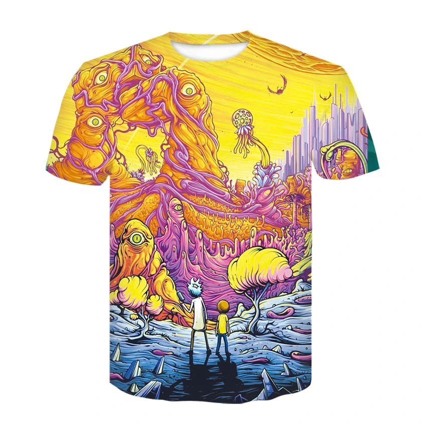 Digital printed cartoon men's T-shirt