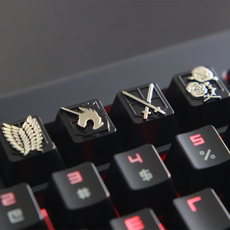 Embossed Zinc-Aluminum Alloy Metal Keycap Mechanical Keyboard Height