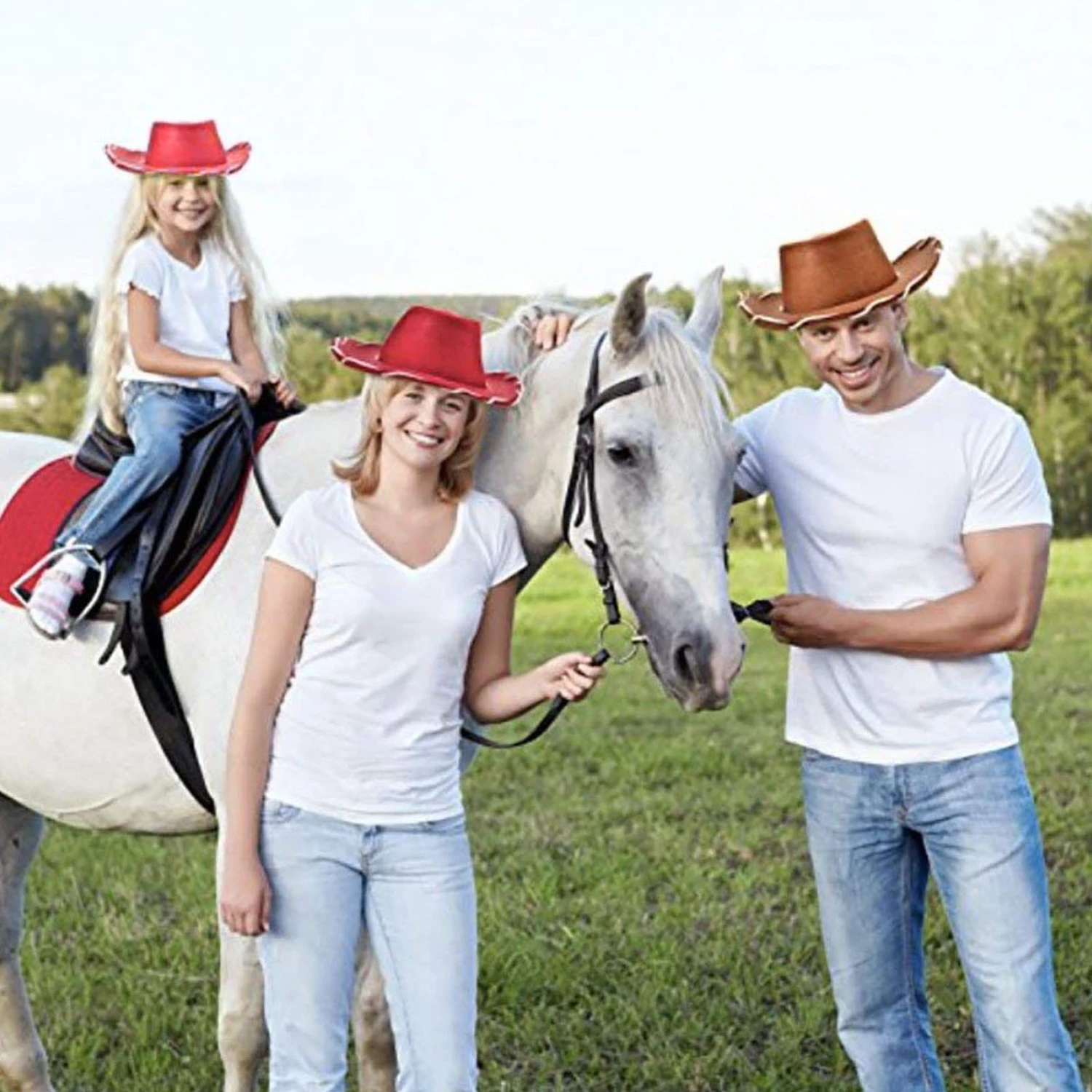 Children's Rope Non-Woven Brown Brim Cowboy Hat