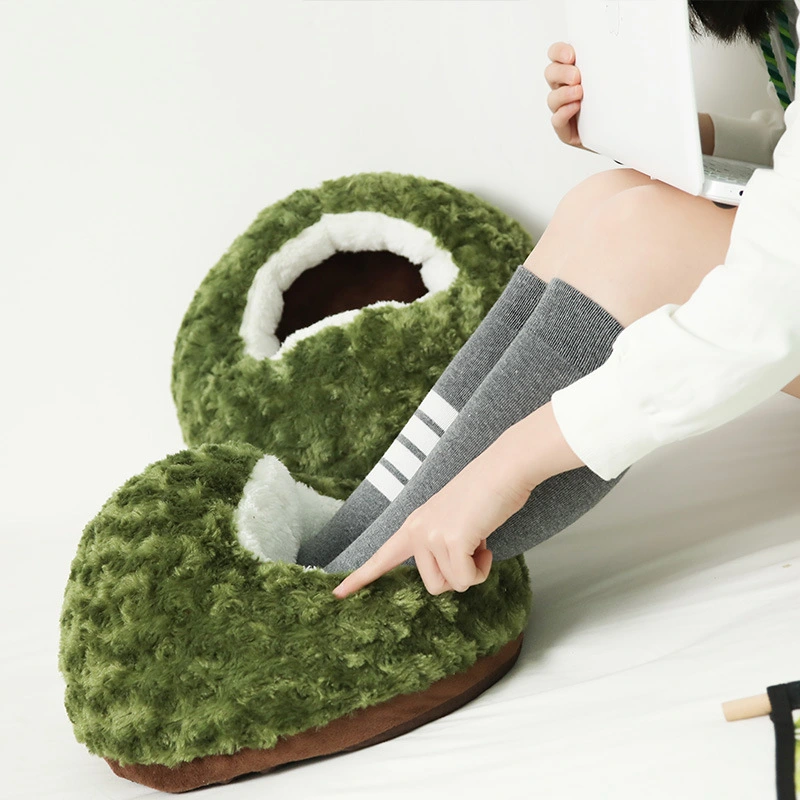 Lovely Seaweed Green Plush Warm Feet Cover Big Shoes