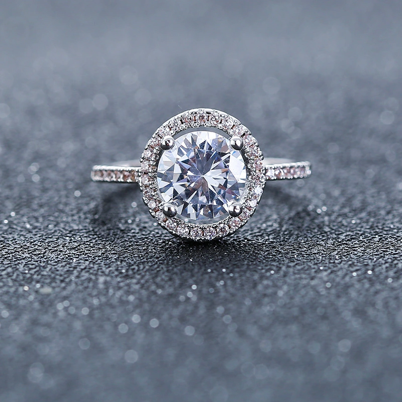 Aliexpress eBay Wedding Engagement Ring Factory wholesale zircon ring Nvjie paktong explosion of Europe