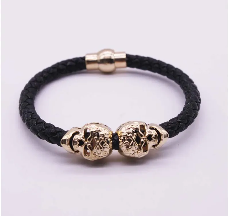 Explosion bracelet Punk style popular vintage braided skull bracelet