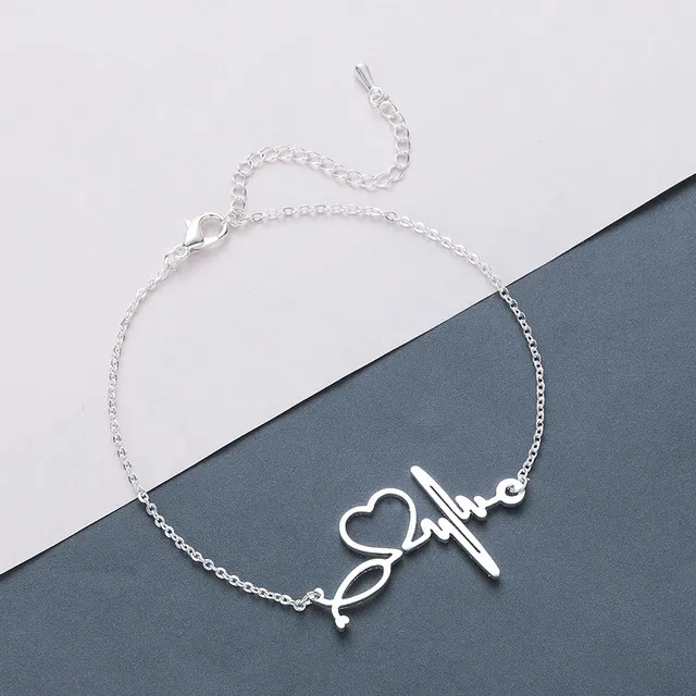 Stainless steel ECG creative bracelet