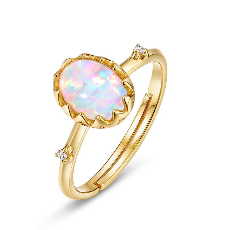 Geometric S925 Silver Plated 9K Gold Luxury Ring For Women