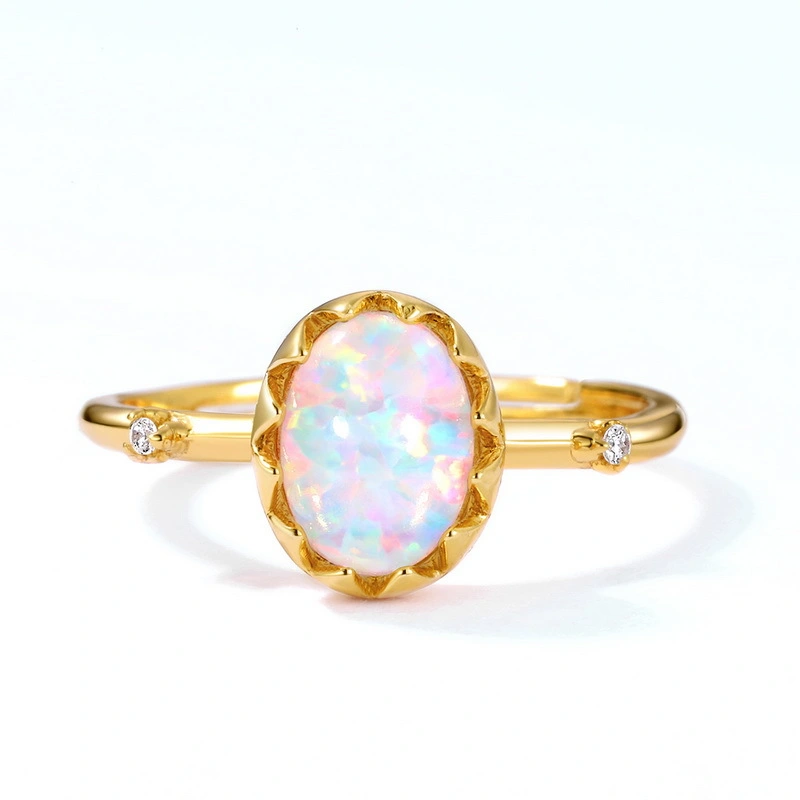 Geometric S925 Silver Plated 9K Gold Luxury Ring For Women