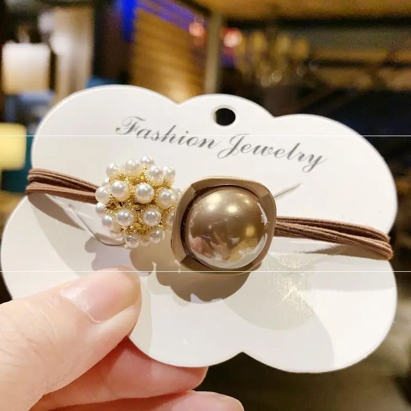 Korea Dongdaemun pearl hair rope hair tie