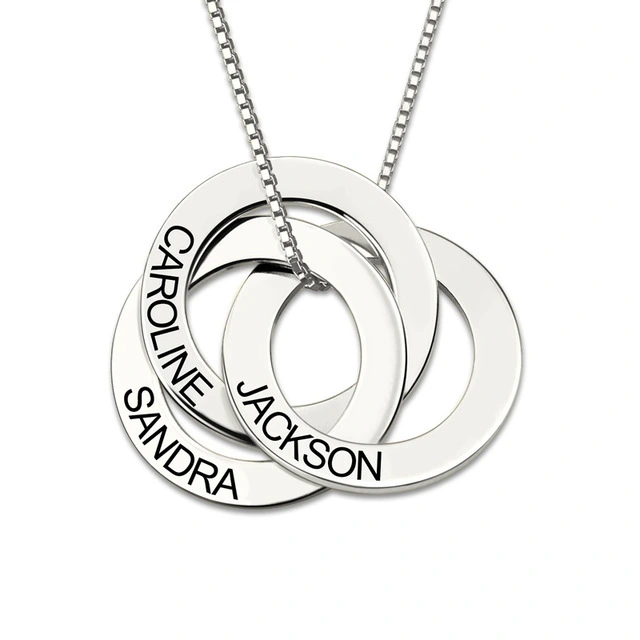 S925 Sterling Silver Russian Round Necklace