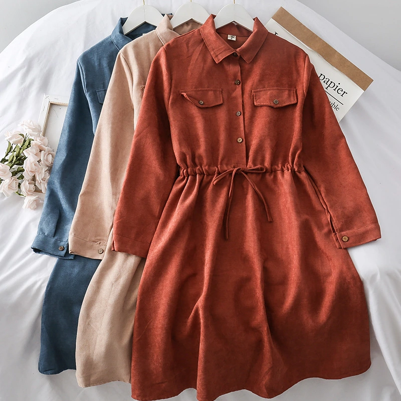 High waist drawstring lace up dress
