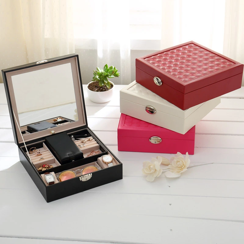 Kaseg jewellery box custom solid color multi-function cosmetic box creative jewelry box wooden wholesale