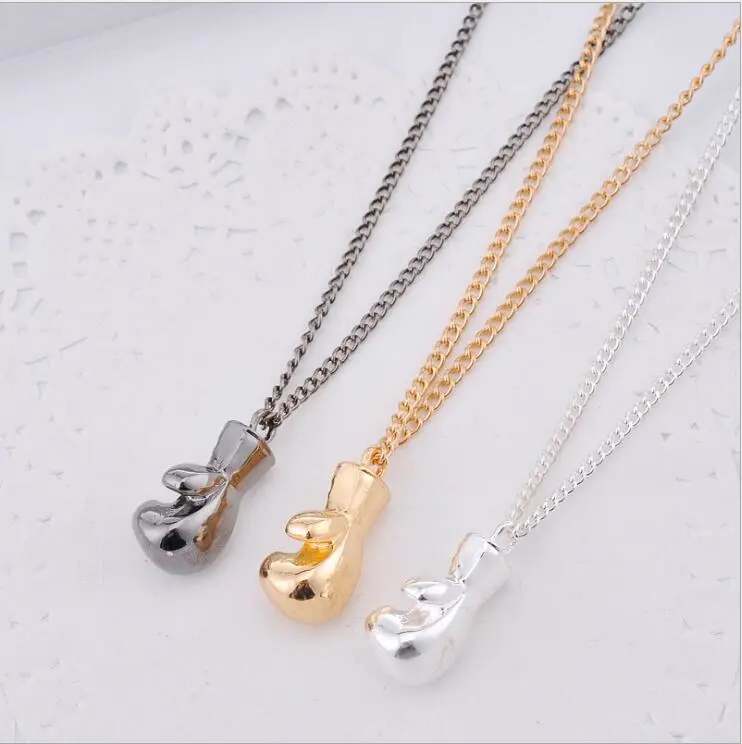 Electroplating Polished Boxing Gloves Necklace Jewelry