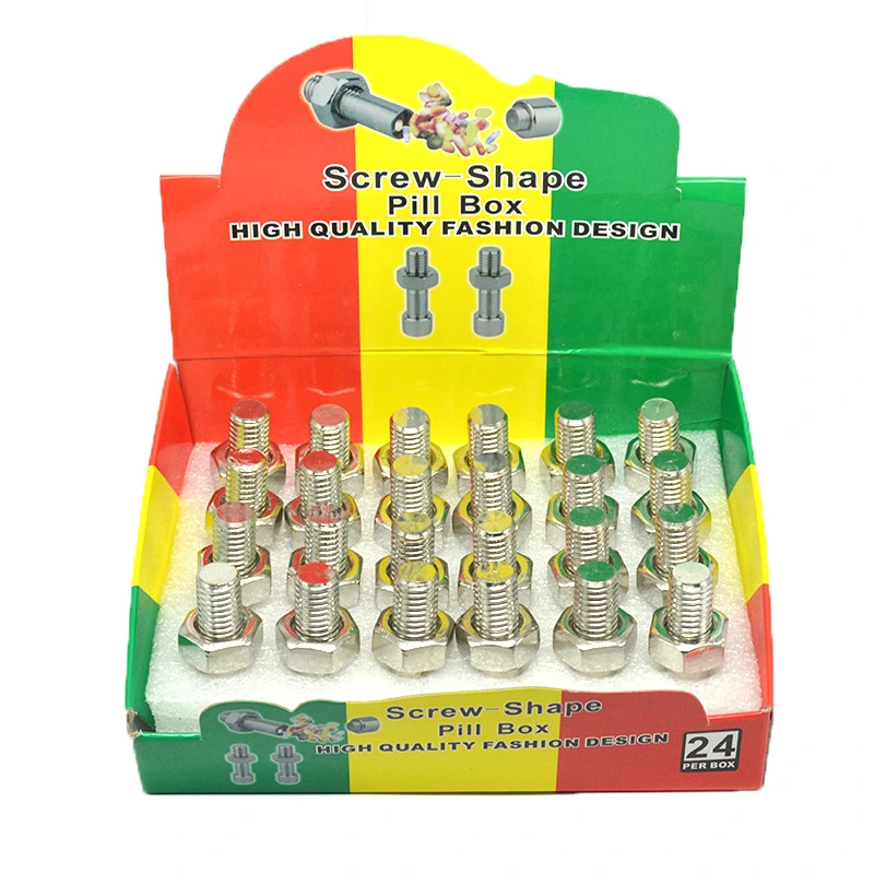 Metal screw shape medicine box storage