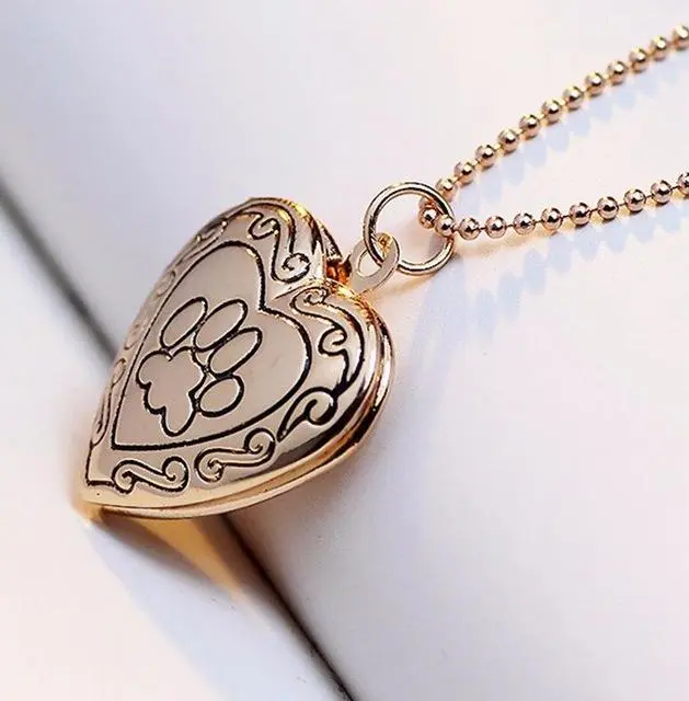 Memory Footprint Locket Necklace, Beautiful Gift For Dog Lovers