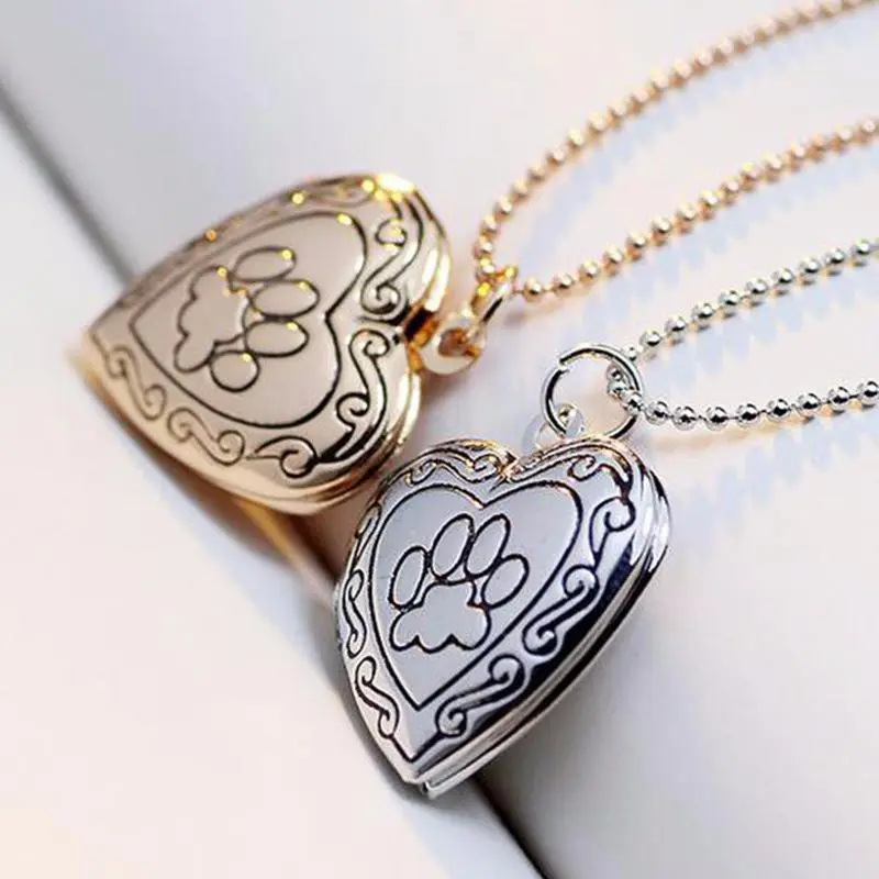Memory Footprint Locket Necklace, Beautiful Gift For Dog Lovers