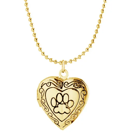 Memory Footprint Locket Necklace, Beautiful Gift For Dog Lovers