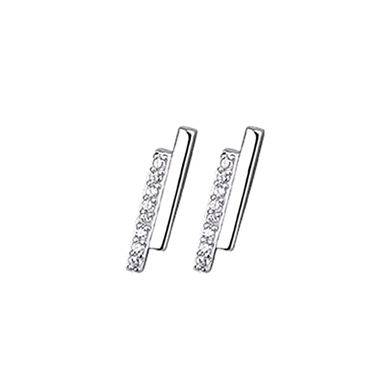 Japanese And Korean Diamond Double Row Earrings