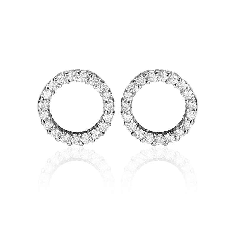 Personalized zircon crystal wild circle earrings