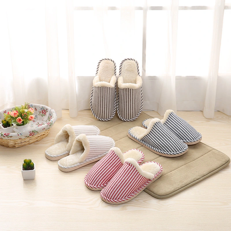 Winter slippers indoor home heating cotton slippers couple floor spring autumn home women anti slip cotton towing