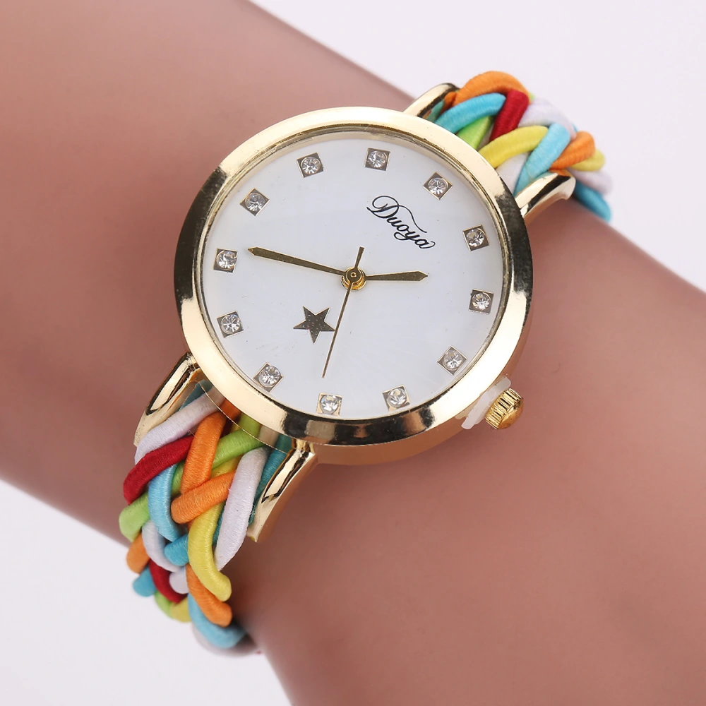 New multicolor woven ladies watch