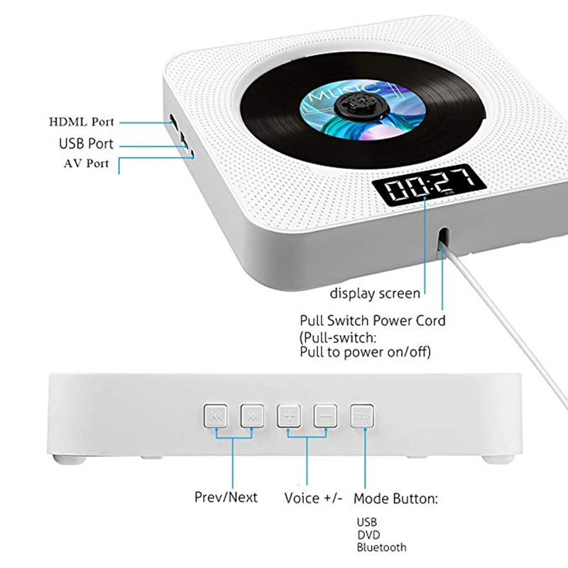 Wall Mounted CD Player Household DVD HD Player