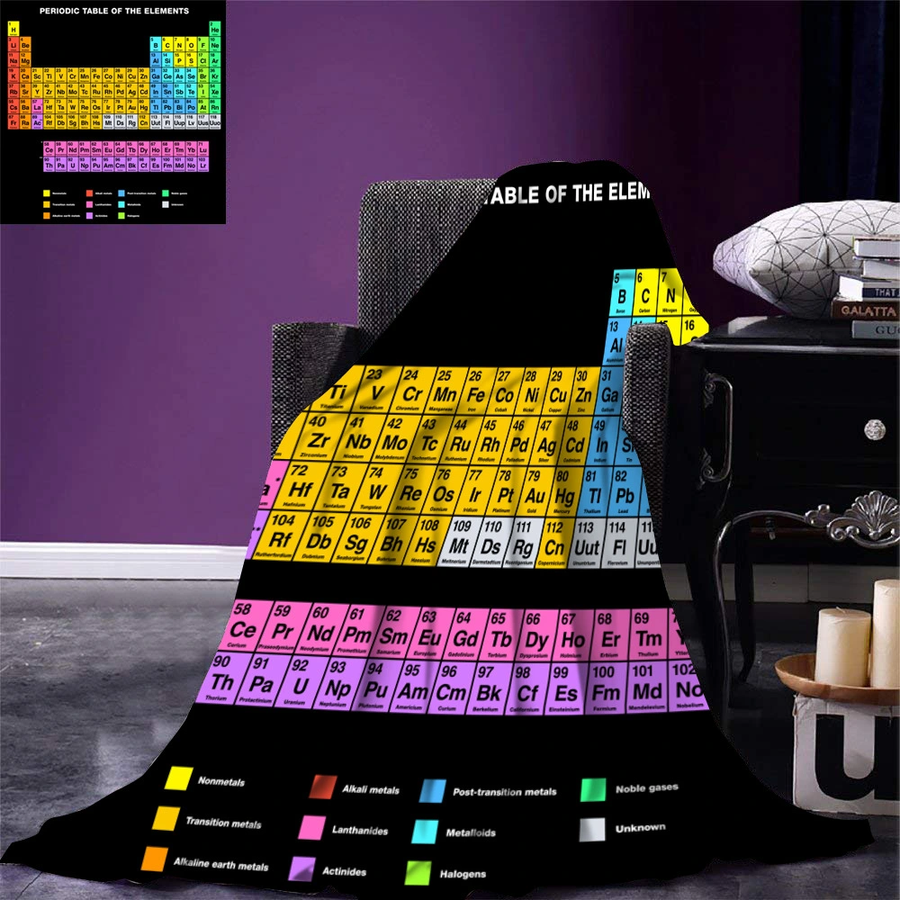 Periodic Table Of Elements 3D Digital Printing Sofa Blanket