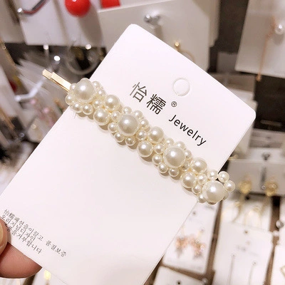 Flower Pearl Rhinestone Hair Clip female one character clip