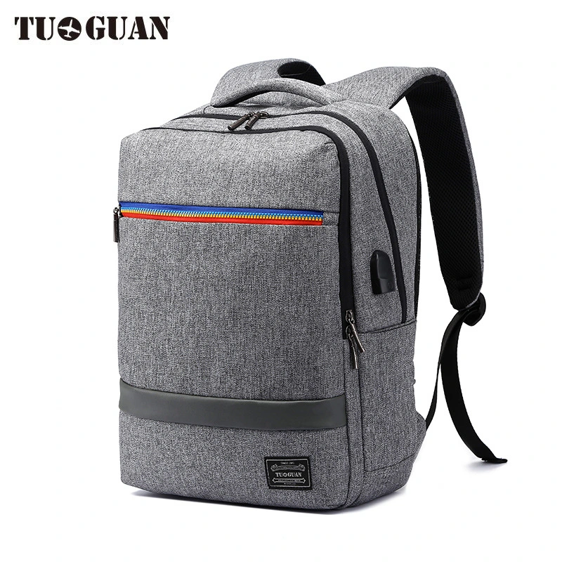 Double shoulder computer bag, USB charging backpack, burglarproof multifunctional shoulder bag, business man short travel bag