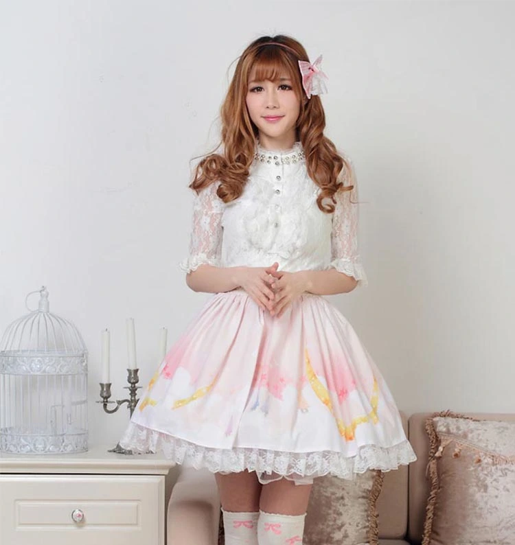 Sweet Princess Pleated Lolita Lace Skirt Skirt