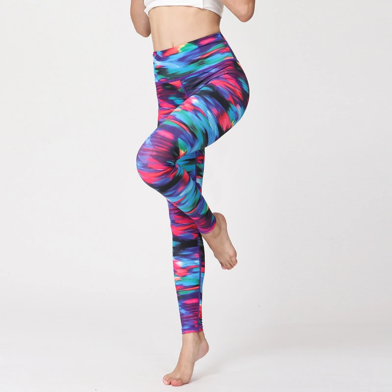 Tie-dye printed yoga pants