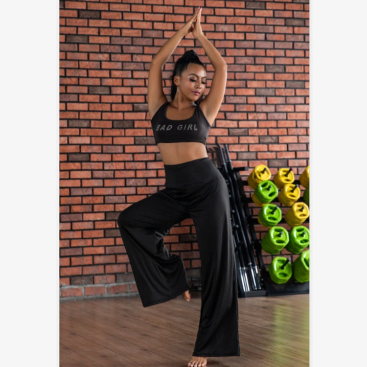 New Solid Color Wide-leg Skinny Yoga Pants