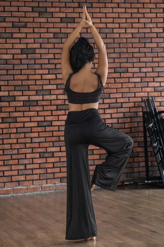 New Solid Color Wide-leg Skinny Yoga Pants