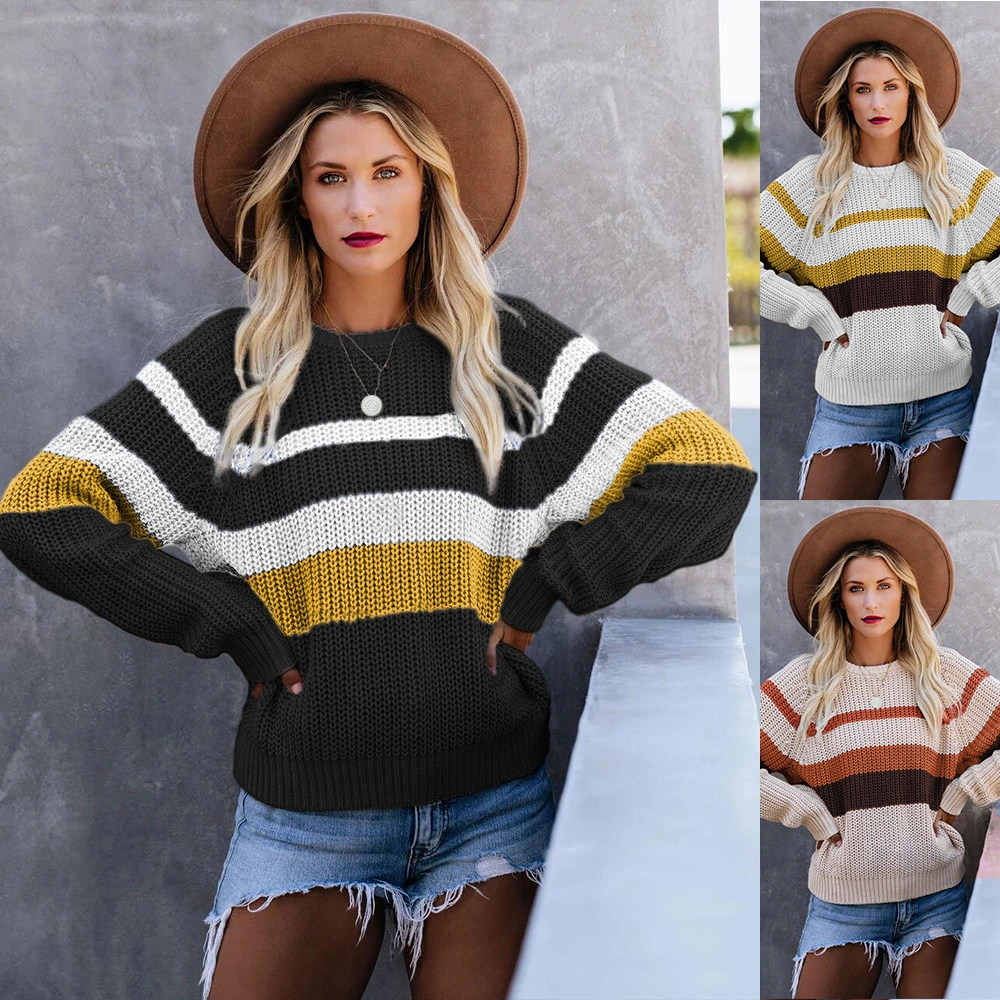 Contrast Long Sleeve Sweater