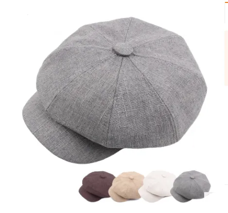 Autumn And Winter Cotton Hat Man Octagonal Korean Monochrome Outdoor Sunshade Wholesale Beret Lady Painter