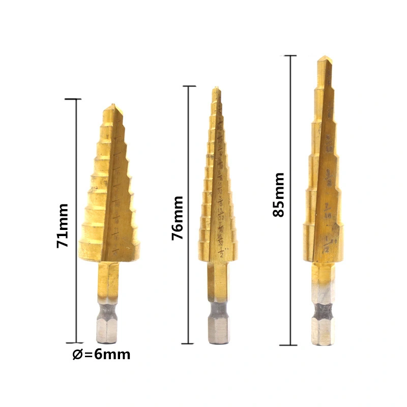 Hexagonal shank titanium coated drill bit