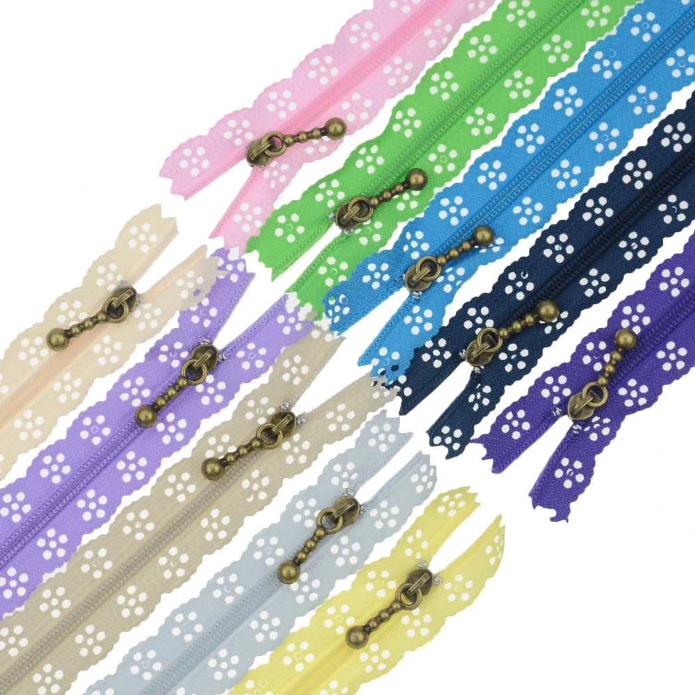 40cm10pcs mixed lace zipper