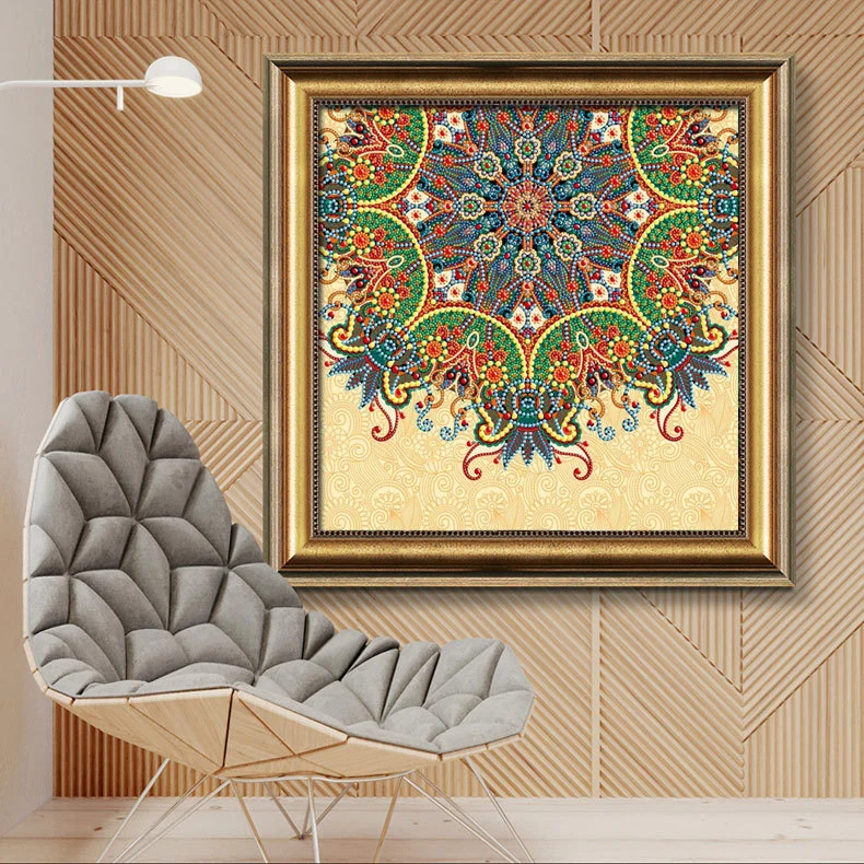 Embroidery Flower  Special Shape Diamond Painting