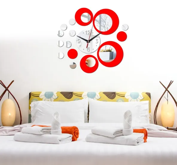 3D Acrylic Digital Mirror Wall Sticker Wall Clock