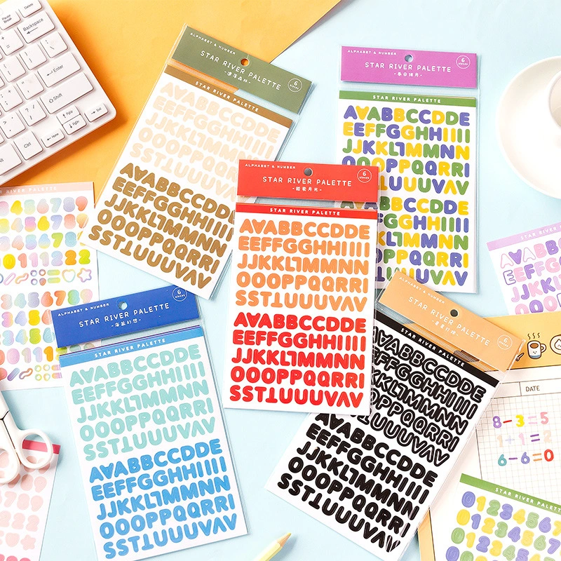 Message Number Letter Sticker Galaxy Palette Series English Letter Handbook Decoration Material Sticker