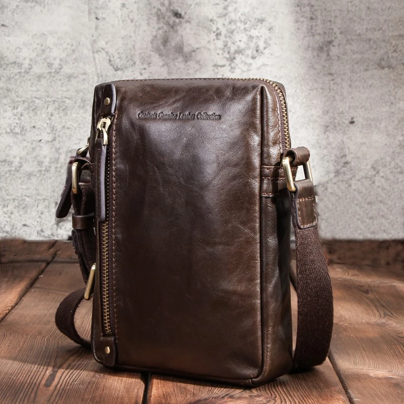 Fashion casual leather men's messenger bag