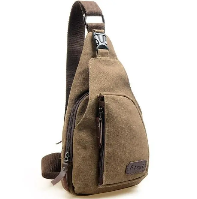 Leisure men's small boobs sports canvas bag men's pack multi-function outdoor slanting shoulder bag