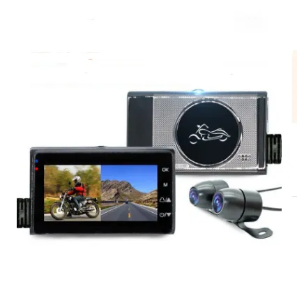 1080P HD locomotive motorcycle driving recorder Split-type front and rear waterproof double lens riding recorder