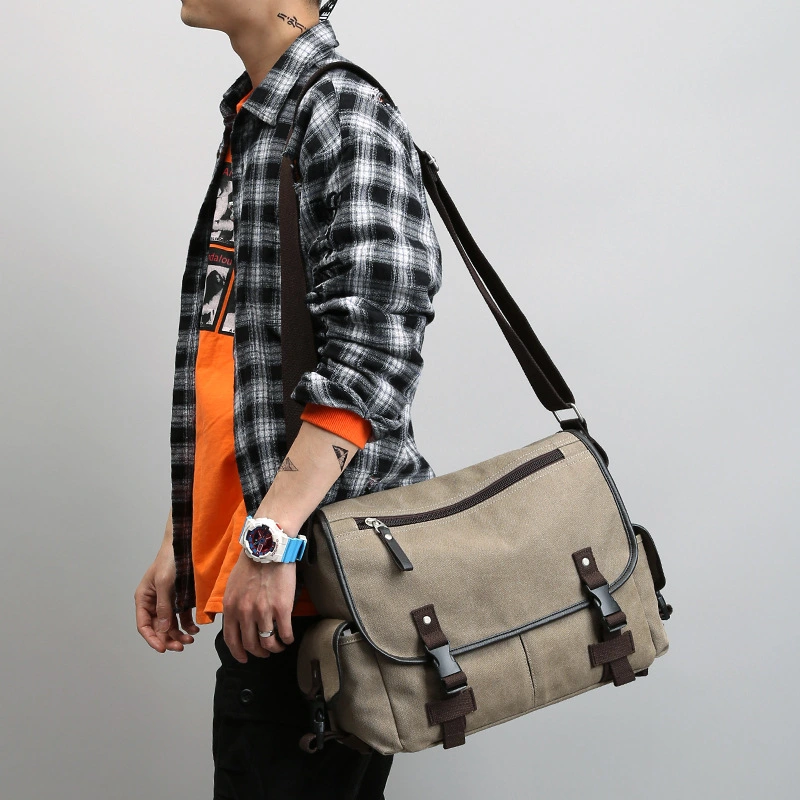 Portable canvas shoulder bag