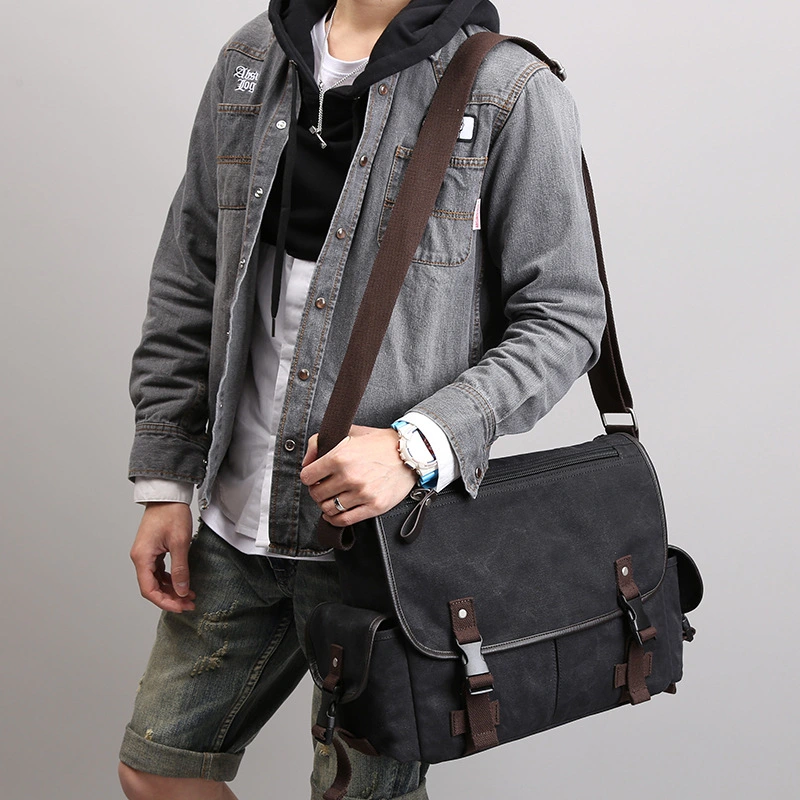Portable canvas shoulder bag